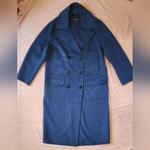 Iris Von Arnim, Long Coat Size 10 (40), Cashmere and Wool, Color Sapphire, NWOT,